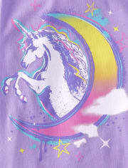 Girls Unicorn Moon Graphic Tee