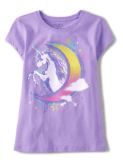Girls Unicorn Moon Graphic Tee