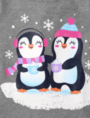 Baby And Toddler Girls Penguin Besties Graphic Tee