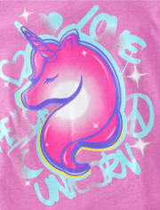 Girls Unicorn Doodle Graphic Tee