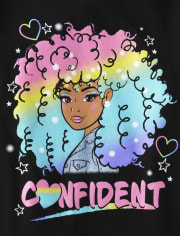 Girls Confident Rainbow Girl Graphic Tee