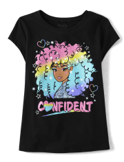 Girls Confident Rainbow Girl Graphic Tee