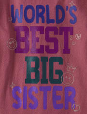 Girls World's Best Big Sister Graphic Tee