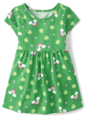 Vestido diario del día de San Patricio para bebés y niñas pequeñas