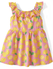 Baby And Toddler Girls Lemon Ruffle Dress