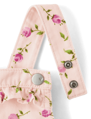 Conjunto de traje de 2 piezas con falda floral para niñas pequeñas