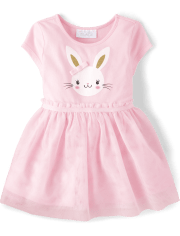 Toddler Girls Bunny Mesh Tutu Dress