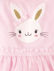 Toddler Girls Bunny Mesh Tutu Dress