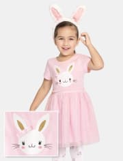 Toddler Girls Bunny Mesh Tutu Dress