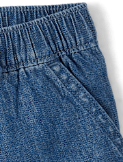 Shorts en chambray à enfiler pour bébés et petites filles