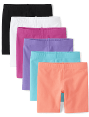 Paquete de 6 pantalones cortos de ciclismo para niñas pequeñas