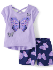 Toddler Girls Butterfly 2-Piece Outfit Set