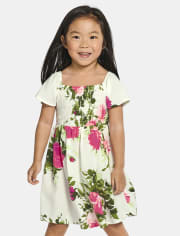 Toddler Girls Mommy And Me Floral Smocked Dress