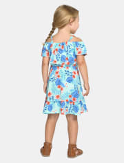 Toddler Girls Matching Family Tropical Ruffle Dress