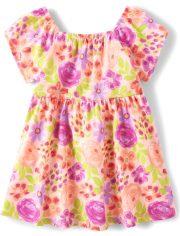 Baby And Toddler Girls Floral Flutter Dress