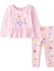 Toddler Girls Bunny 2-Piece Outfit Set