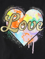 Girls Love Heart Graphic Tee