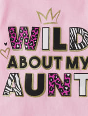 Baby And Toddler Girls Wild About My Aunt Graphic Tee