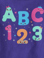 Camiseta con gráfico ABC para bebés y niñas pequeñas