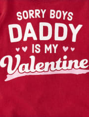 T-shirt graphique pour bébés et petites filles Daddy Is My Valentine