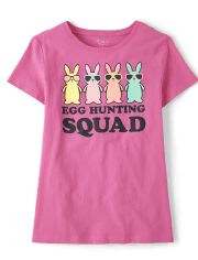 Camiseta gráfica del equipo de caza de huevos familiares a juego para mujer