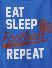 Baby And Toddler Boys Eat Sleep Football Repeat Graphic Tee