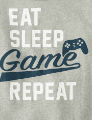 Boys Eat Sleep Game Repeat Graphic Tee