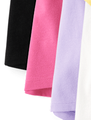 Lot de 6 t-shirts asymétriques pour petites filles