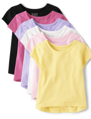 Toddler Girls High Low Tee Shirt 6-Pack