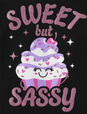 Camiseta con estampado dulce pero atrevido para bebés y niñas pequeñas