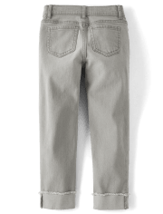 Girls Roll Cuff Straight Jeans