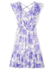 Womens Mommy And Me Floral Tiered Dress