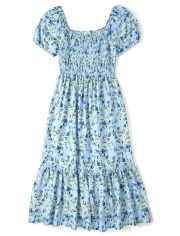 Womens Mommy And Me Floral Tiered Dress