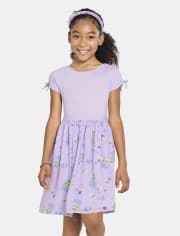 Girls Floral Fit And Flare Dress