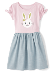Girls Bunny Fit And Flare Dress