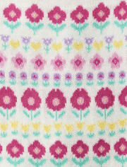 Vestido estilo suéter de grecas alpinos floral para niñas