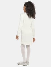 Vestido estilo suéter de grecas alpinos floral para niñas