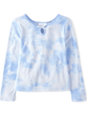 Top de pointelle con efecto tie-dye para niñas