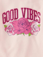 Girls Active Long Sleeve Good Vibes Fleece Sweatshirt | The Children's  Place - ROSEBUD