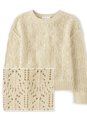 Girls Pointelle Sweater