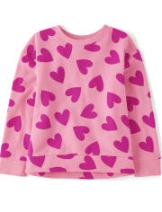 Girls Heart Fleece Sweatshirt