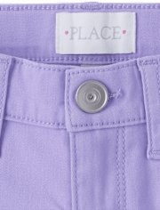 Girls Roll Cuff Twill Skimmer Shorts