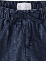 Girls Chambray Pull On Shorts