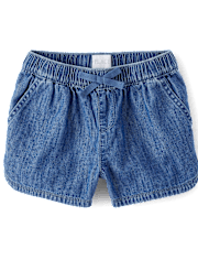 Shorts sin cierres ajustados de cambray para niñas