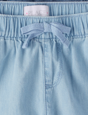 Girls Chambray Pull On Shorts 3-Pack