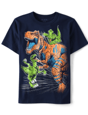 Camiseta con estampado de dinosaurio para niños