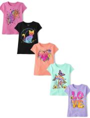 Girls Icon Graphic Tee 5-Pack