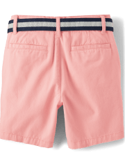 Boys Belted Chino Shorts