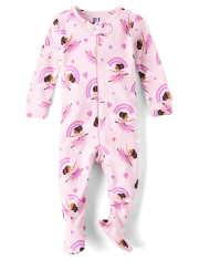 Baby And Toddler Girls Ballerina Snug Fit Cotton Footed One Piece Pajamas