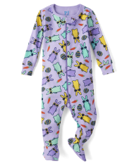 Baby And Toddler Girls Matching Family Bunny Snug Fit Cotton Footed One Piece Pajamas